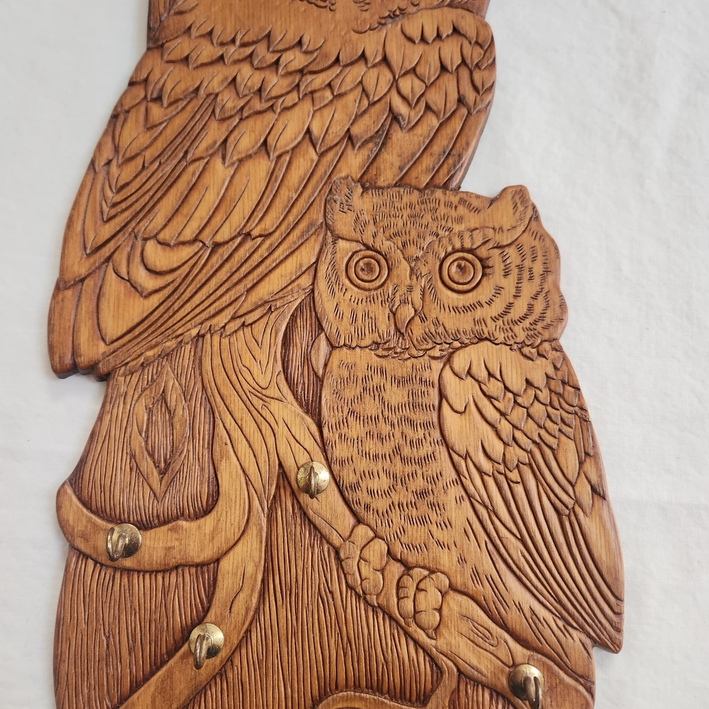 Wooden Owl Key Holder  Wall Decor - Picture 4 of 8